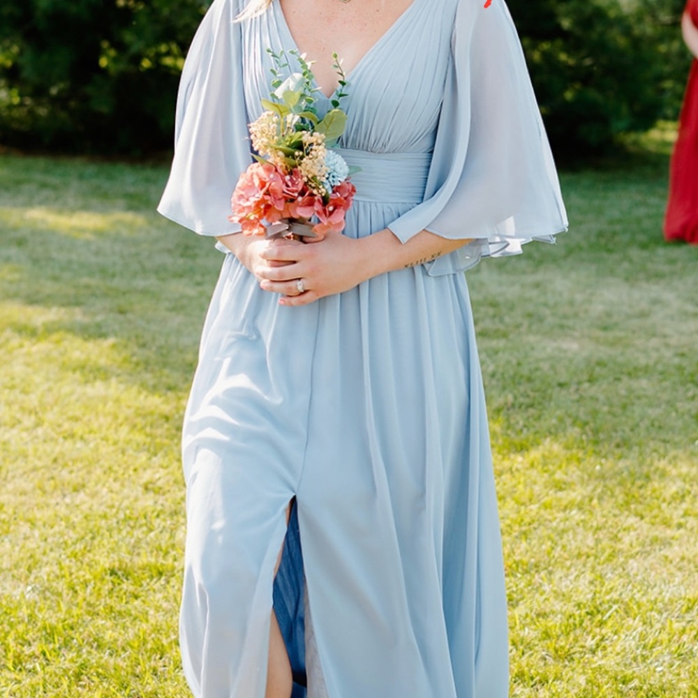 Azazie Dusty Blue Gown - Size 4